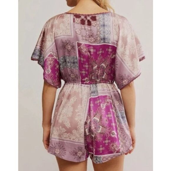 Intimately Free People OB1963838 Women's Sz M Mauve Oasis Wrap Romper - Picture 9 of 9